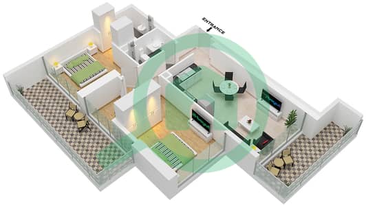 Elitz 3 Tower 1 - 2 卧室公寓类型／单位B/UNIT 5-7 FLOOR 19,29-35戶型图