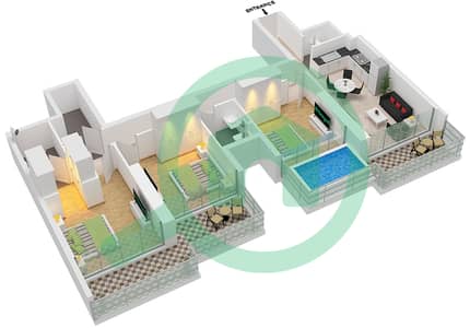 Elitz 3 Tower 1 - 3 卧室公寓类型／单位A / UNIT 3 FLOOR 29-35戶型图