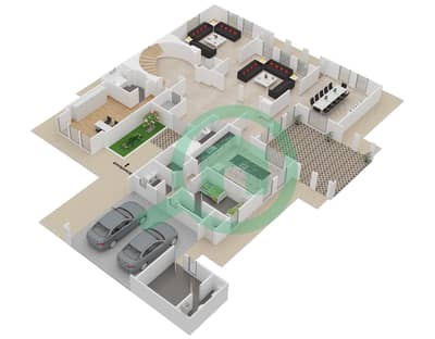 المخططات الطابقية لتصميم النموذج LUXURY 2 فیلا 5 غرف نوم - حتان