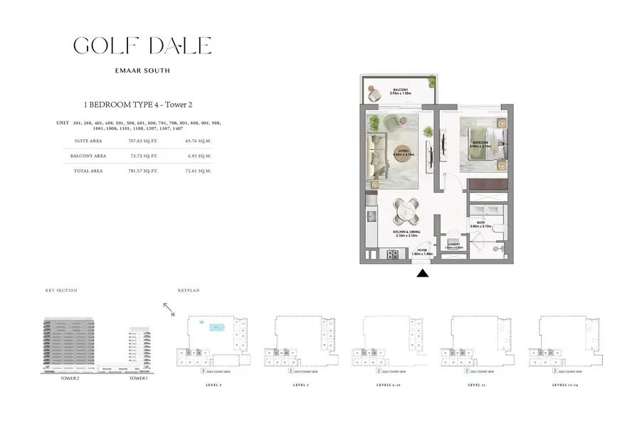 1 BR floor plan