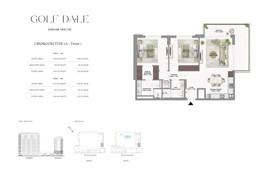 2 BR floor plan
