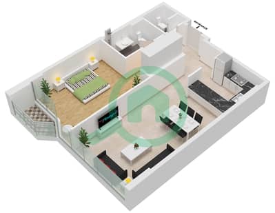 Рэдиант Хайт - Апартамент 1 Спальня планировка Тип/мера A2 / UNIT 2 FLOOR 12-27