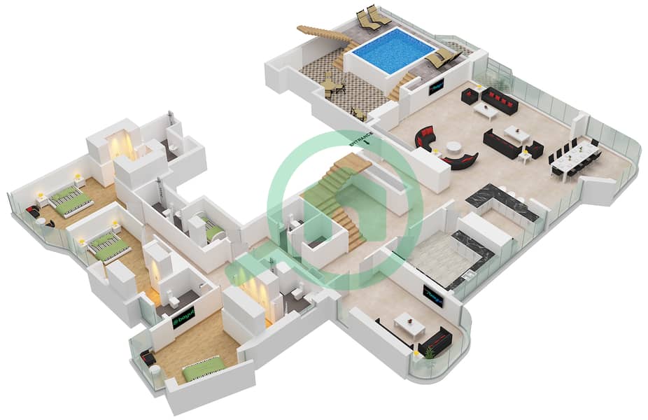 Radiant Height - 6 Bedroom Apartment Type/unit P-1 / UNIT 1 FLOOR 41-42 Floor plan Type P-1 Unit 1 Floor Lower 41-42 interactive3D