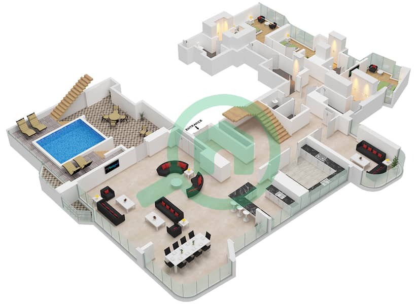 Radiant Height - 6 Bedroom Apartment Type/unit P-1A / UNIT 2 FLOOR 41-42 Floor plan Type P-1A Unit 2 Floor Lower 41-42 interactive3D
