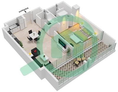 Fairway Residences by Prescott - Апартамент 1 Спальня планировка Тип B