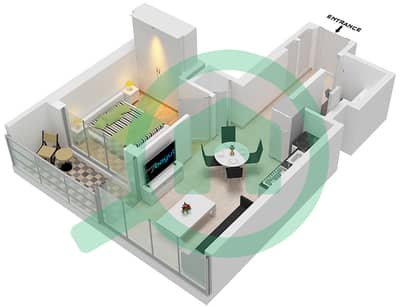 Sobha Orbis - 1 Bedroom Apartment Type/unit E / UNIT 2 FLOOR 5-26 Floor plan