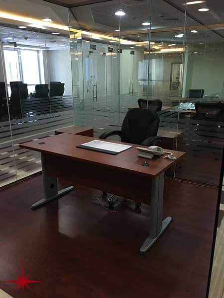 Fully fitted Office with Glass Partitions On Higher Floor