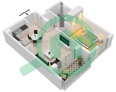 Park Lane Building 1 - Апартамент 1 Спальня планировка Тип/мера 1 / UNIT 7 FLOOR 1