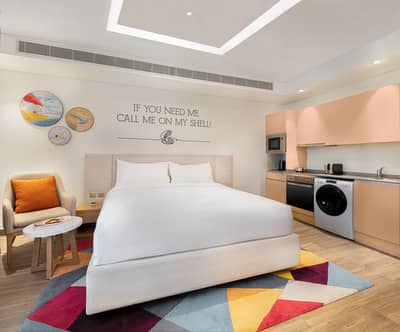 استوديو  للايجار في جميرا بيتش ريزيدنس، دبي - ROVE JBR APARTMENTS_01_STUDIO. jpg