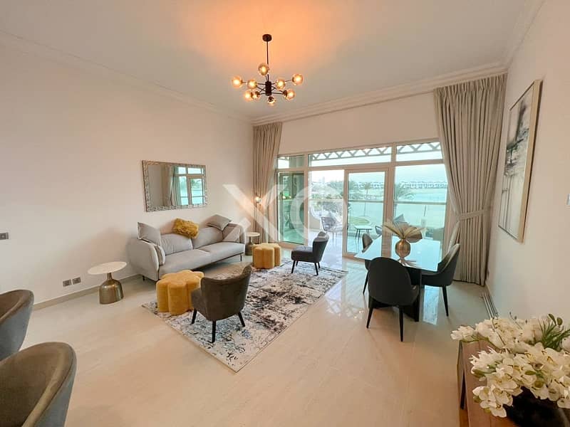 Sea and Burj View | 2 Bed+Maid | Furnished