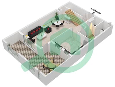 Hillside Residences 1 Building D - Апартамент 2 Cпальни планировка Тип DX A1 FLOOR 1,2