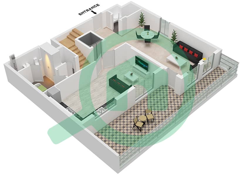 Hillside Residences 1 Building D - Апартамент 3 Cпальни планировка Тип DX A(SKYVILLA) FLOOR 1-9 Type DX A(Skyvilla) Floor 1-9 interactive3D