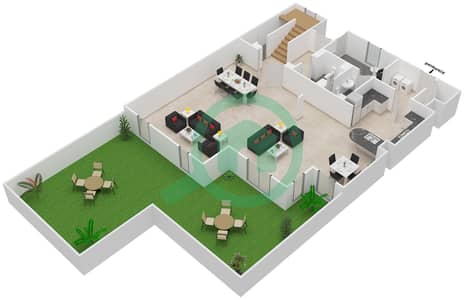 المخططات الطابقية لتصميم النموذج A شقة 4 غرف نوم - بنايات البادية