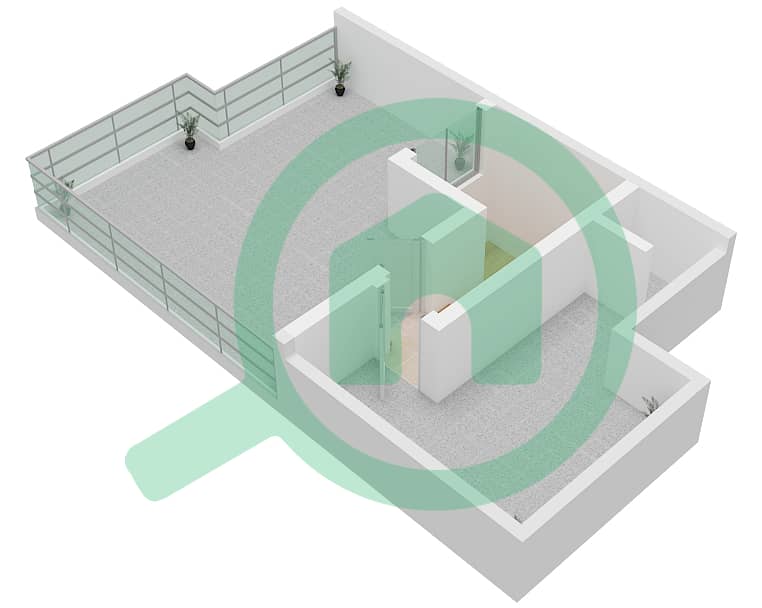 维多利亚住宅区 - 3 卧室别墅类型TH12-E戶型图 Type TH12-E, Roof interactive3D