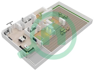المخططات الطابقية لتصميم الوحدة 1 FIRST FLOOR شقة 2 غرفة نوم - عزيزي ريفييرا 27