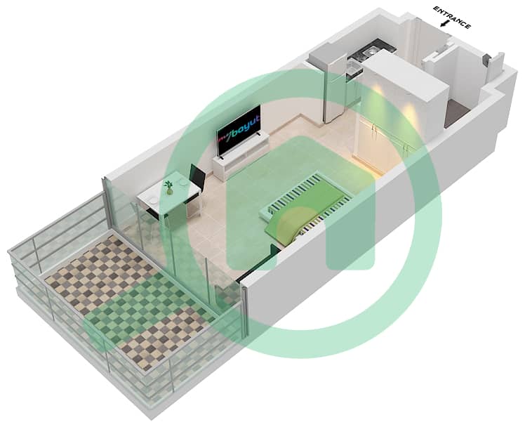 Azizi Riviera 27 - Studio Apartment Unit 3 FLOOR FIRST Floor plan Unit 3 Floor First interactive3D