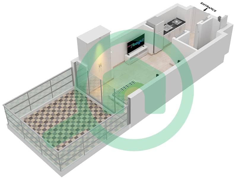 Azizi Riviera 27 - Studio Apartment Unit 6 FLOOR FIRST Floor plan Unit 6 Floor First interactive3D