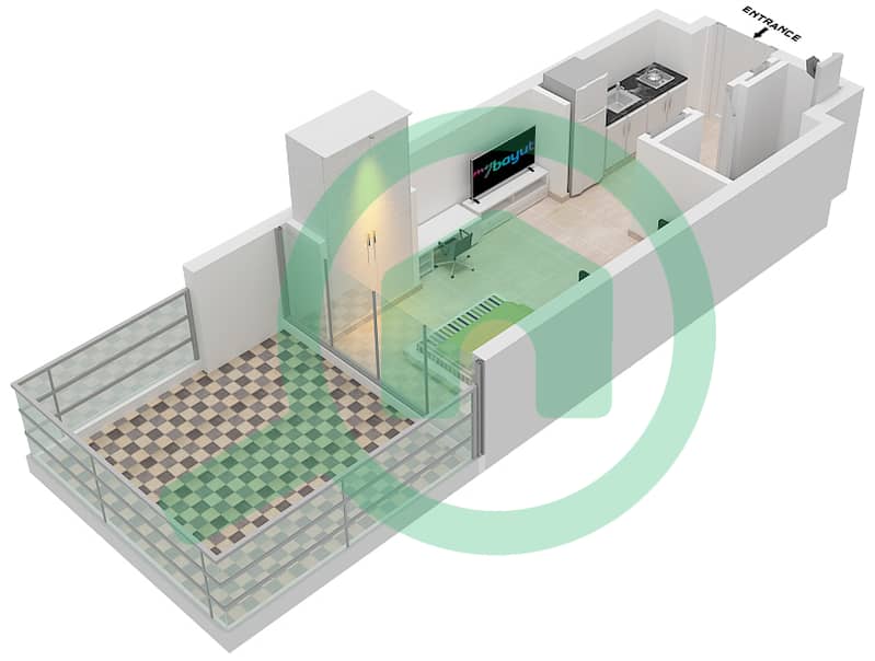 Azizi Riviera 27 - Studio Apartment Unit 9 FLOOR FIRST Floor plan Unit 9 Floor First interactive3D