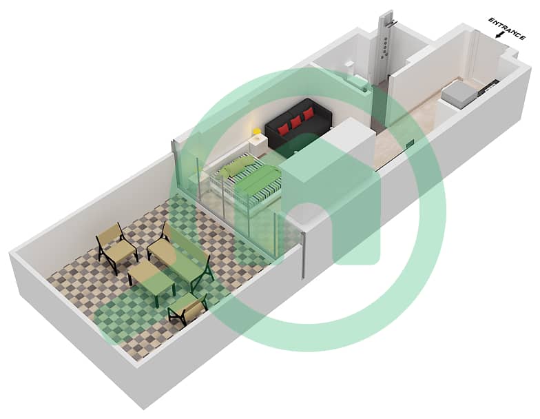 Azizi Riviera 27 - Studio Apartment Unit 17 FLOOR FIRST Floor plan Unit 17 Floor First interactive3D