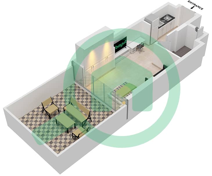 Azizi Riviera 27 - Studio Apartment Unit 18 FLOOR FIRST Floor plan Unit 18 Floor First interactive3D