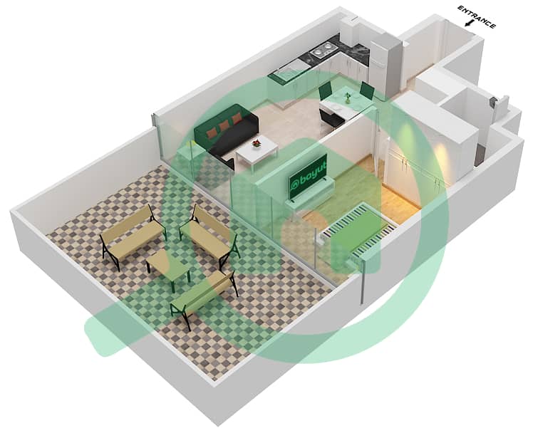 Azizi Riviera 27 - 1 Bedroom Apartment Unit 20 FLOOR FIRST Floor plan Unit 20 Floor First interactive3D