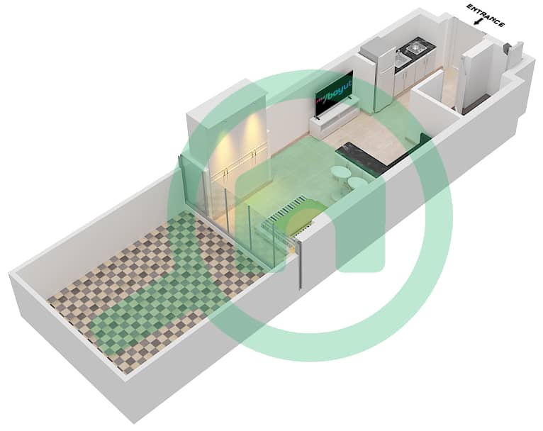Azizi Riviera 27 - Studio Apartment Unit 21 FLOOR FIRST Floor plan Unit 21 Floor First interactive3D