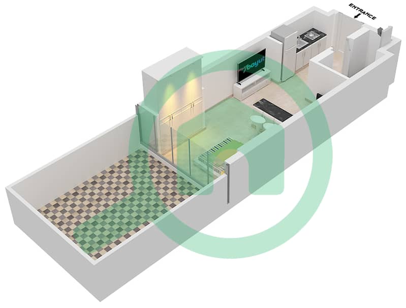 Azizi Riviera 27 - Studio Apartment Unit 23 FLOOR FIRST Floor plan Unit 23 Floor First interactive3D