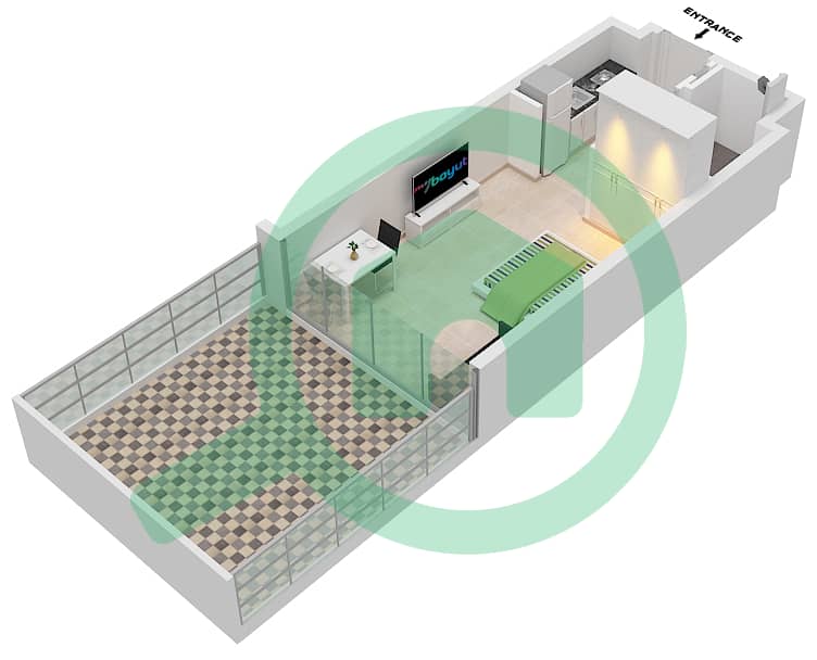 Azizi Riviera 27 - Studio Apartment Unit 25 FLOOR FIRST Floor plan Unit 25 Floor First interactive3D