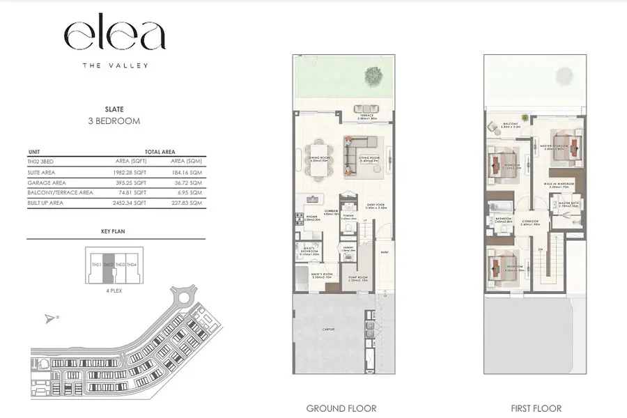3 BR floor plan