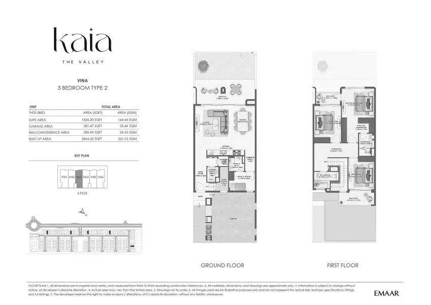 3 BR floor plan