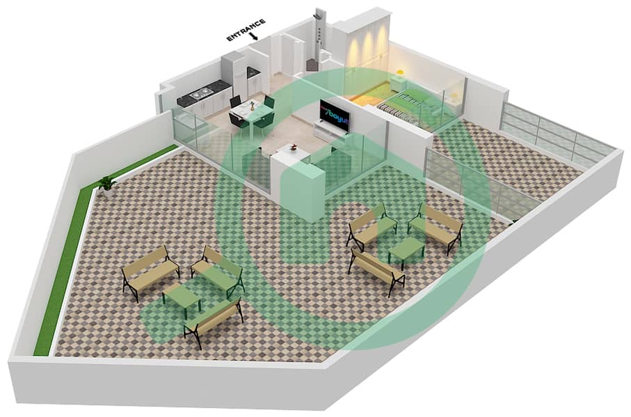 Azizi Riviera 27 - 1 Bedroom Apartment Unit 29 FLOOR FIRST Floor plan Unit 29 Floor First interactive3D