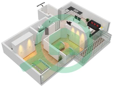 المخططات الطابقية لتصميم الوحدة 18 FLOOR 2-7 شقة 2 غرفة نوم - عزيزي ريفييرا 27