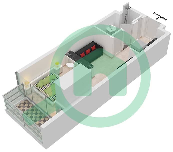 Azizi Riviera 27 - Studio Apartment Unit 25 FLOOR 2-5 Floor plan Unit 25 Floor 2-5 interactive3D