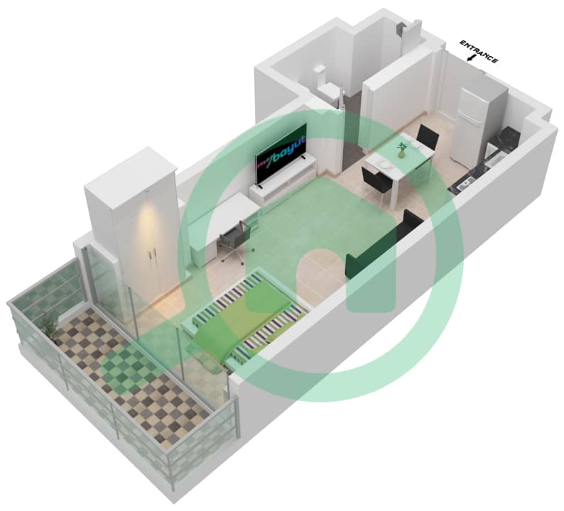Azizi Riviera 27 - Studio Apartment Unit 29 FLOOR 6,7 Floor plan Unit 29 Floor 6,7 interactive3D