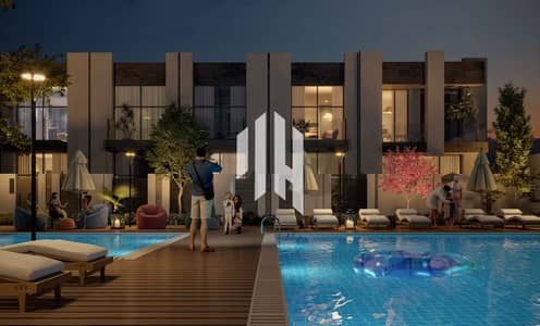 2 Bedroom Townhouse for Sale in Dubailand, Dubai - CGi-Pool-Night copy (1) (1). jpg