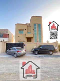 فيلا للإيجار بعجمان منطقه الزاهيه  طابقين وروف