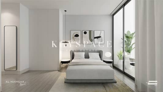 姆瓦伊莱社区， 夏尔迦 1 卧室公寓待售 - Master Bedroom  Render - Al Mamsha Raseel. jpg