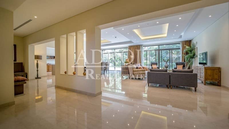 Near Lagoon | Modern Arabic Style 6BR Villa in District One!