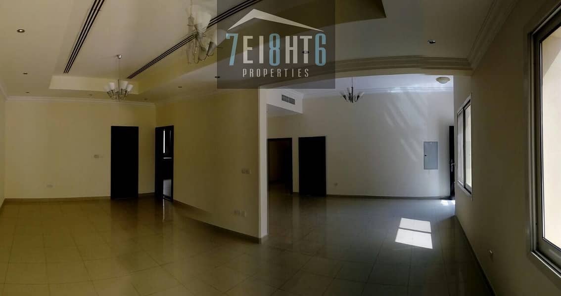 4 Amazing facilities: 5 b/r villa + maids room + swimming pool + gym + childrens park + private garden for rent in Barsha