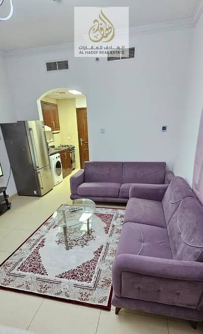 Studio for Rent in Al Jurf, Ajman - For rent in Ajman, a furnished studio for monthly rent, furnished with new furniture in Ajman, the first inhabitant of the Jasmine Towers, with a very