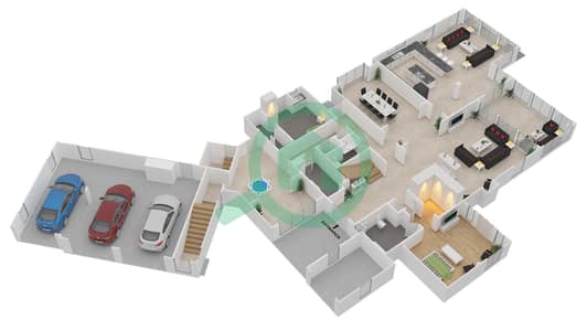 المخططات الطابقية لتصميم النموذج MELBOURNE-B3 فیلا 5 غرف نوم - ريدوود أفينيو