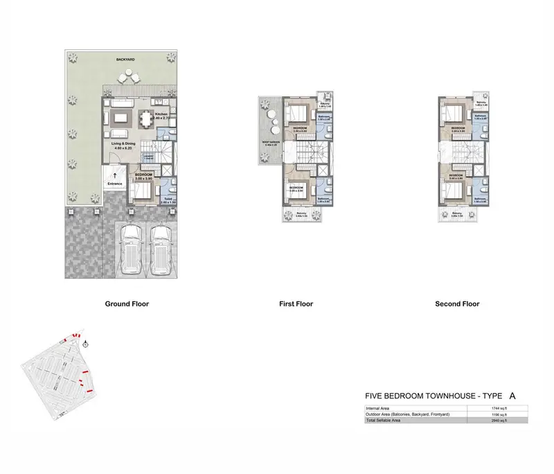 5 BR floor plan