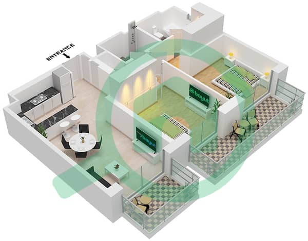 Type A Unit BL6-102,202,302,402 Floor 1-4