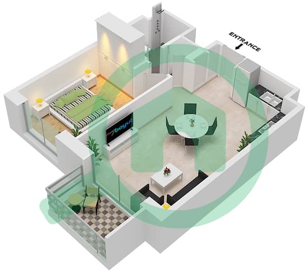 Type A Unit BL6-107,307,407 Floor 1,3-4