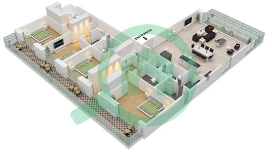 المخططات الطابقية لتصميم النموذج / الوحدة A / UNIT BL7-505 FLOOR 5 شقة 4 غرف نوم - جومانا 7