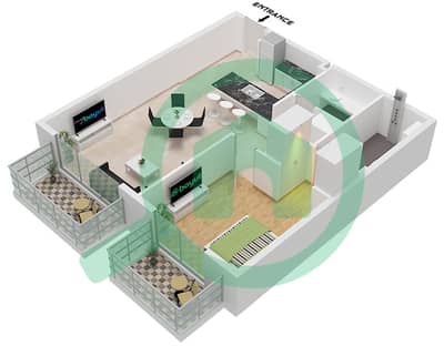 Арт Бэй - Апартамент 1 Спальня планировка Тип/мера C / UNIT 5 FLOOR 3-10