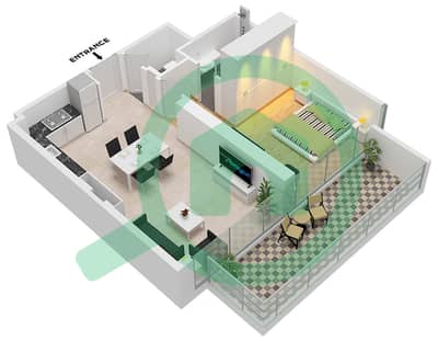 Binghatti Lavender - 1 Bedroom Apartment Type L Floor plan