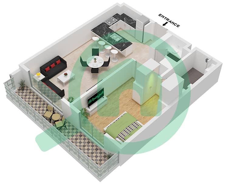 المخططات الطابقية لتصميم النموذج / الوحدة A/UNIT 4,7,10 FLOOR 2-10 شقة 1 غرفة نوم - آرت باي Type A Unit 4,7 Floor 2
Type A Unit 10-11,13 Floor 3-10 interactive3D