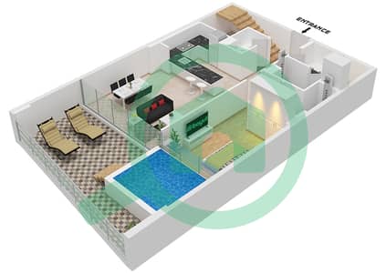 One by Binghatti - 3 卧室联排别墅类型01戶型图