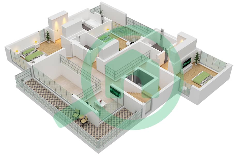 Palmiera - 4 Bedroom Villa Type CONTEMPORARY Floor plan First Floor interactive3D